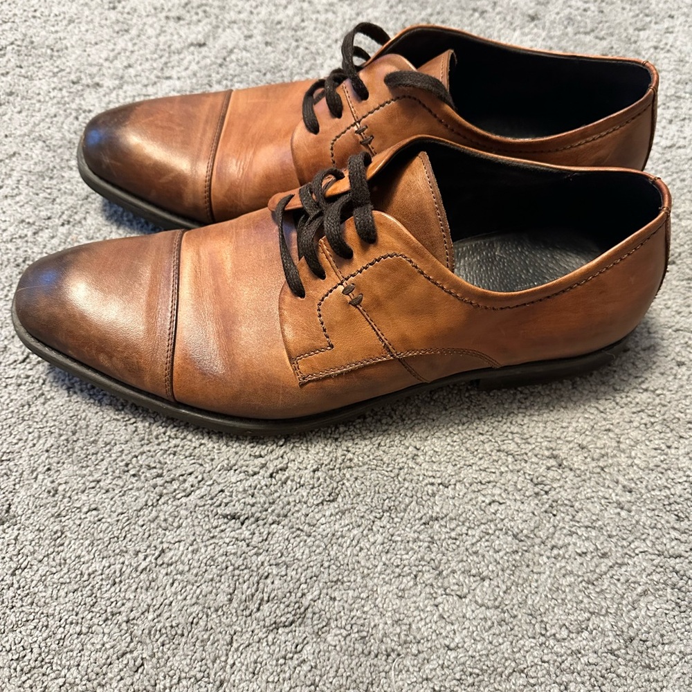 Bacco Bucci Tan Leather Oxfords 11.5